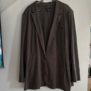 Lane Bryant Dark Charcoal Single-Button Blazer